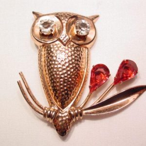 Sterling Owl on a Branch Pin