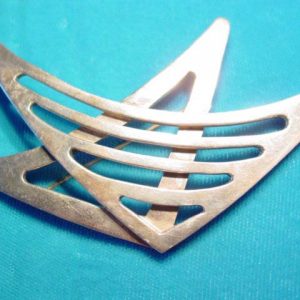 Modernistic FAC Sterling Double Triangle Pin