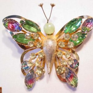 Selini Multi-Colored Rhinestone Butterfly Pin