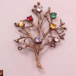 Gold-Plated Sterling Family Tree Pin