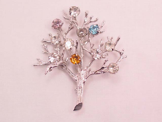 Signed Sterling Family Tree Pin