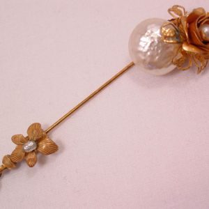 Rose and Pearl Miriam Haskell Stickpin