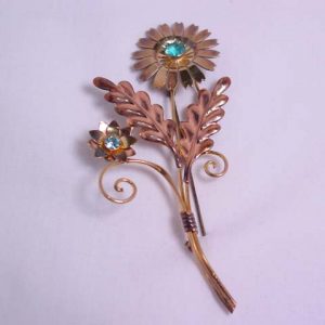 Van Dell Gold-Over-Sterling Long-Stem Flower Pin