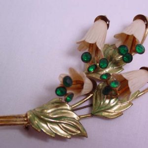 Huge Old Plastic Lily of the Valley Pin