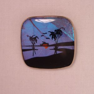 Square Palm Tree Butterfly Wing Pin