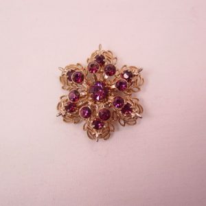 Small Purple Rhinestone Snowflake Pin