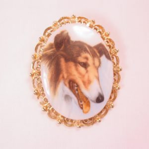 Collie Dog Portrait Pin/Pendant
