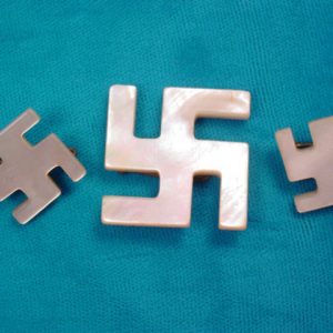 Set of 3 Mother of Pearl Swastika Pins