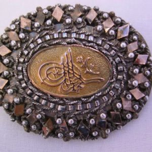 Ornate Turkish Oval Sterling Pin