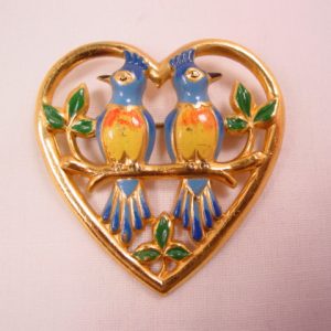 Lovebird Heart Pin