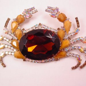 Giant Brown Czech Crab Pin by Lilien