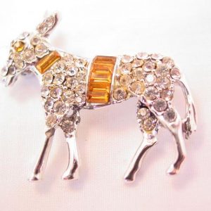 Clear and Topaz-Colored Donkey Pin