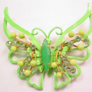 Large Bright Green Butterfly Pin