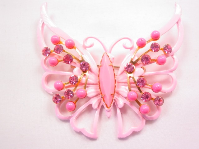 Large Bright Pink Butterfly Pin