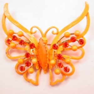 Large Bright Orange Butterfly Pin