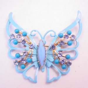 Large Bright Blue Butterfly Pin