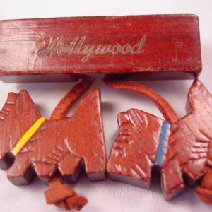 Wooden Scotty Dog Hollywood Souvenir Pin