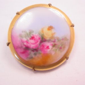 Small Floral Porcelain Pin