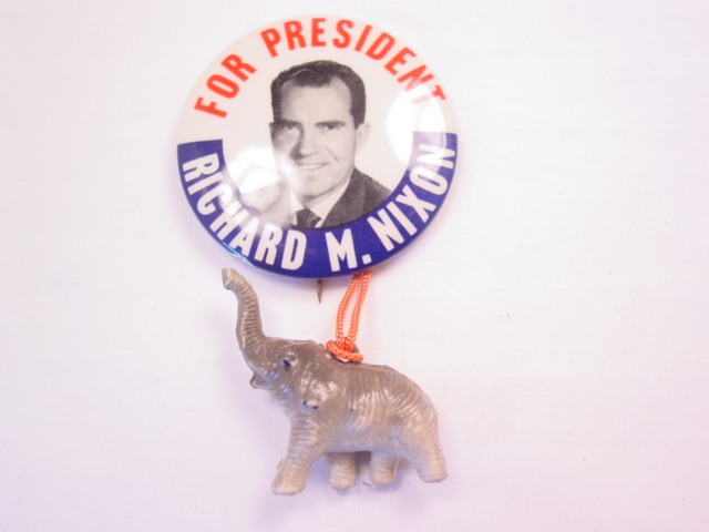 Richard M. Nixon for President with Elephant Pin