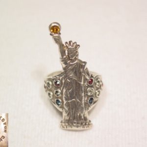 C and R Sterling Statue of Liberty Ring