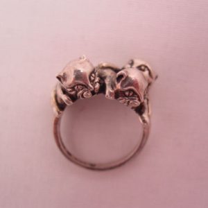 Kabana Sterling 3 Kittens Ring