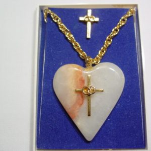 Stone Heart/Cross Necklace and Tie Tac