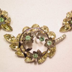 Yellow Floral Pin and Earrings Set