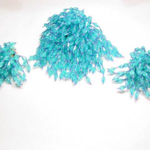 Shaggy Bright Blue Plastic Pin and Earrings