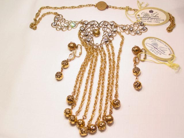 Rare Mr. John Rose Necklace and Earrings Set