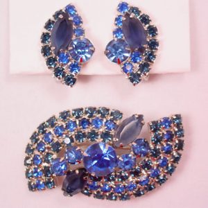 True Blue Pin and Earrings Set