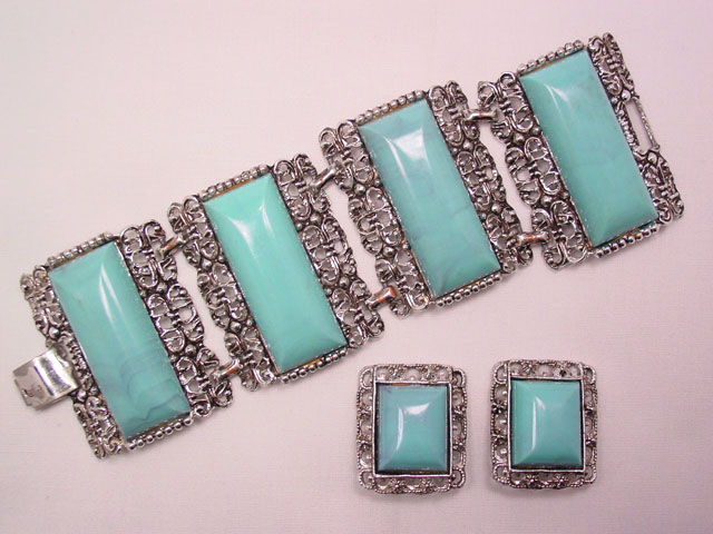 Large Imitation Turquoise Rectangle Bracelet