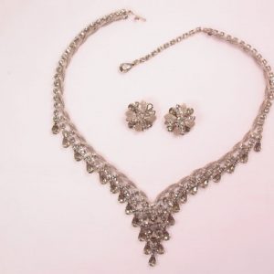 Gorgeous Smoky Gray Cascade Necklace and Earrings