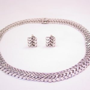TNC Stylized Infinity-Link Mexican Sterling Necklace and Bracelet Set