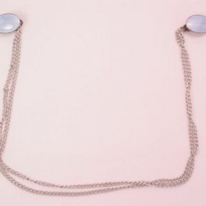 A.L.L. CO. Sterling and Pale Blue Enamel Sweater Guards